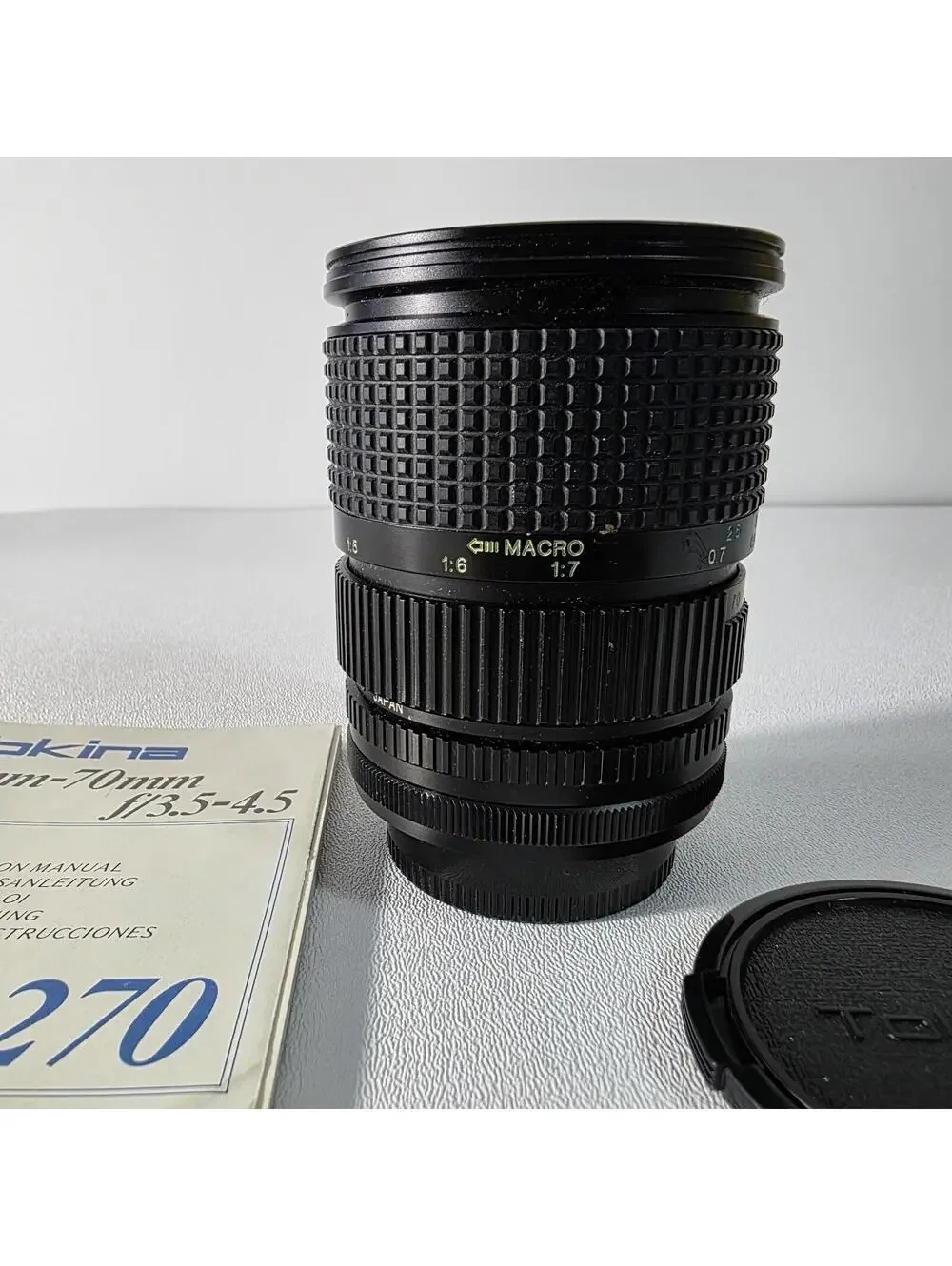 RMC Tokina 28-70mm f3.5-4.5 Canon FD Macro Lens W/Manual & Caps